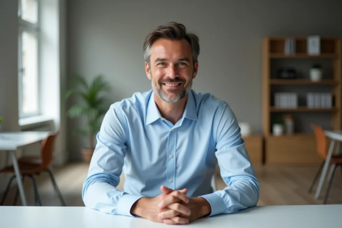 Personnalité publique française répondant calmement à des questions lors d'une interview, évoquant la réponse de Cyril Féraud aux rumeurs